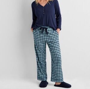 Women's Plaid Flannel Pajama Pants Blue